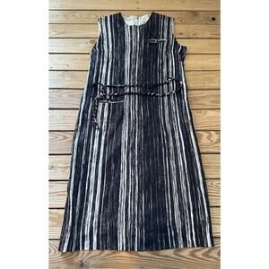 Vintage Lora Lenox Sleeveless Tie Waist Dress Size Medium Women’s Black